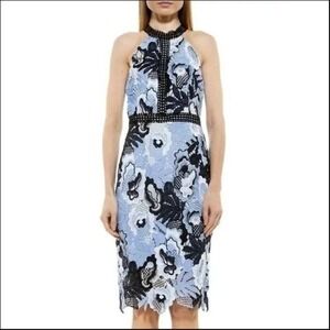 ALEXIA ADMOR BLUE FLORAL SHEATH DRESS‎